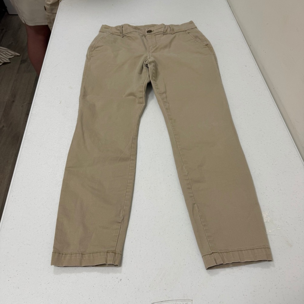 Old Navy Skinny Chino Pants Tan Khaki Mid Rise Stretch Trousers‎ Womens 8 4605